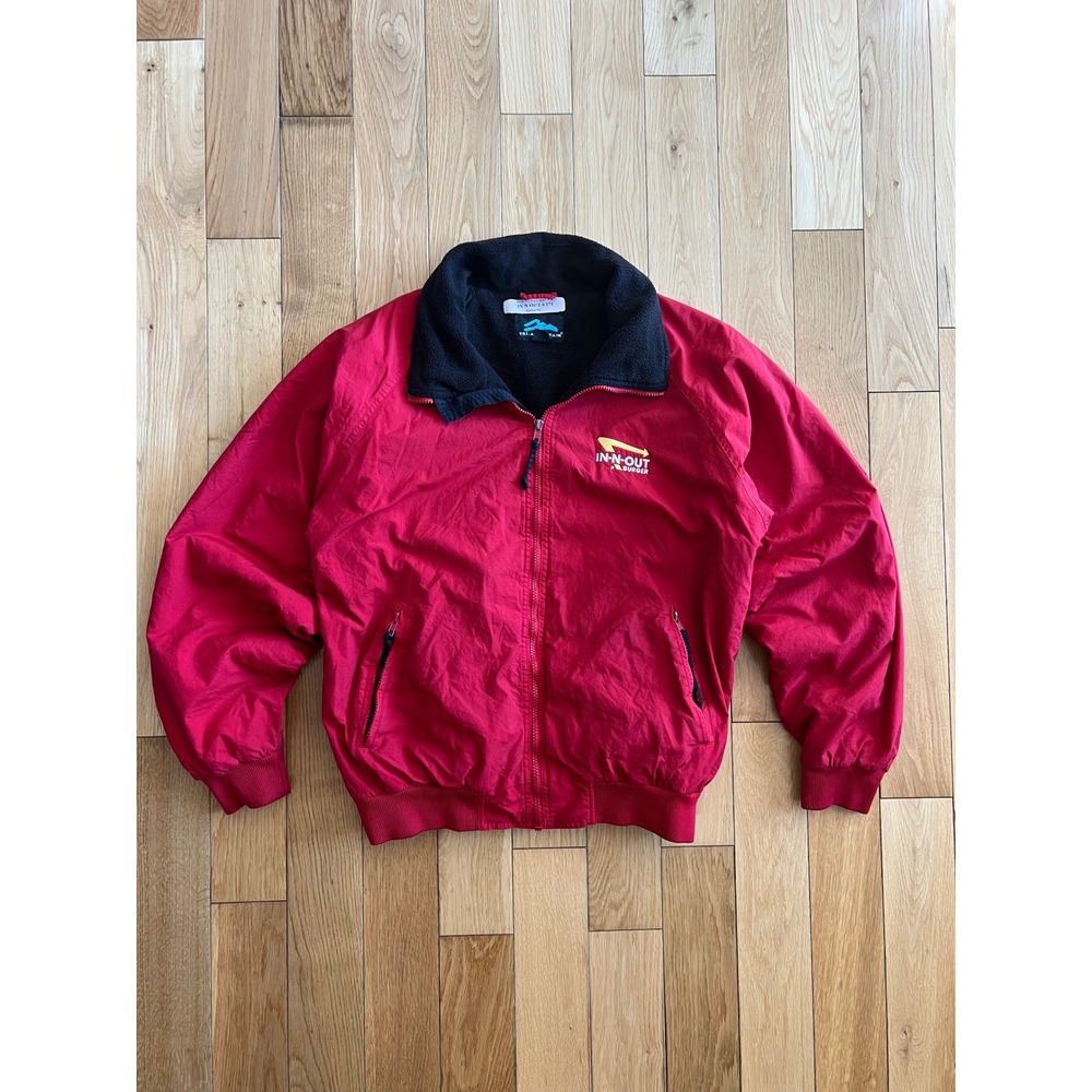 In-N-Out Tri-Mountain Red Employee Official Jacket Fleece Lined Size Medium